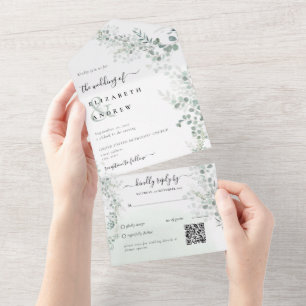 Elegant Eucalyptus Botaniskt utbyte QR kod Bröllop