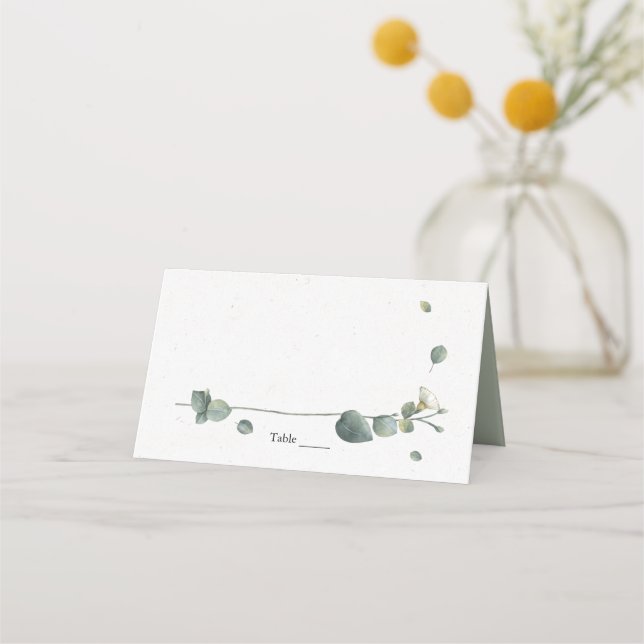 Elegant Eucalyptus Botaniskt vattenfärg Placeringskort (Framsida)