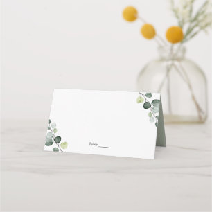 Elegant Eucalyptus botaniskt vattenfärgskort Placeringskort