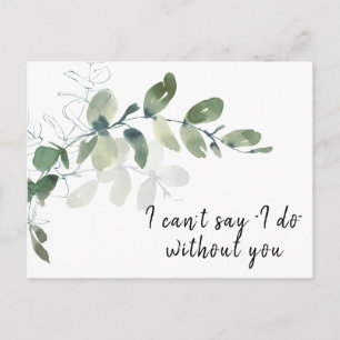 Elegant Eucalyptus Bridesmaid Frieri kort