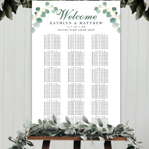 Elegant Eucalyptus Bröllop 18 Bord säten Poster