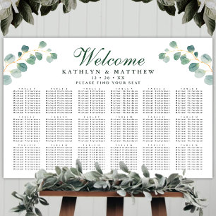 Elegant Eucalyptus Bröllop 18 Bord säten Poster