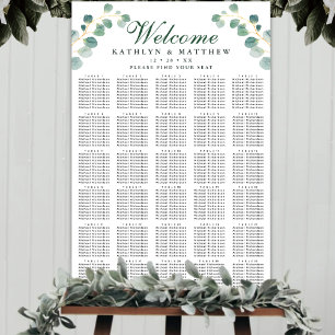 Elegant Eucalyptus Bröllop 30 Bord säten Poster