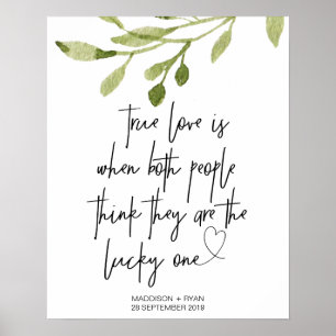 Elegant Eucalyptus Bröllop Äkta kärlek Välkommen Poster