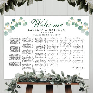 Elegant Eucalyptus Bröllop Alfabetiskt säte Poster