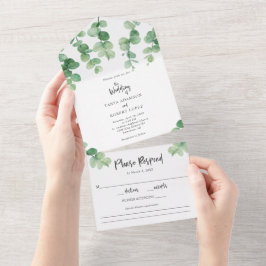 Elegant Eucalyptus Bröllop Botanical Grey Chic