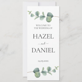 Elegant Eucalyptus Bröllop Ceremony-programkort