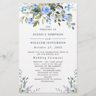 Elegant Eucalyptus Bröllop Ceremony-programmet
