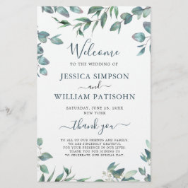 Elegant Eucalyptus Bröllop Ceremony-programmet