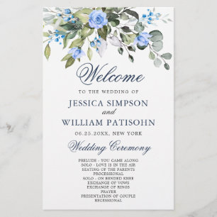 Elegant Eucalyptus Bröllop Ceremony-programmet