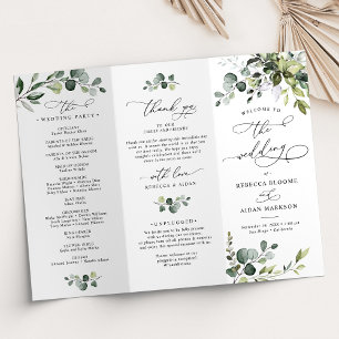 Elegant Eucalyptus Bröllop Ceremony-programmet