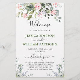 Elegant Eucalyptus Bröllop Ceremony-programmet