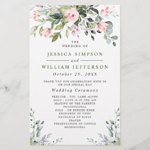 Elegant Eucalyptus Bröllop Ceremony-programmet