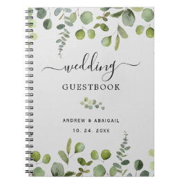 Elegant Eucalyptus Bröllop Guestbook Anteckningsbok