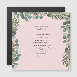 Elegant Eucalyptus Bröllop II Magnetiskt Magnetisk Inbjudningskort