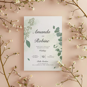 Elegant Eucalyptus Bröllop Inbjudningar
