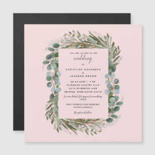 Elegant Eucalyptus Bröllop Magnetisk Inbjudningskort
