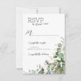 Elegant Eucalyptus Bröllop OSA Card Kort