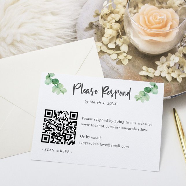 Elegant Eucalyptus bröllop OSA QR Kod Online (Skapare uppladdad)