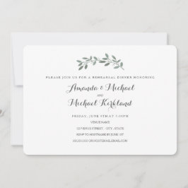 Elegant Eucalyptus Bröllop Rehearsal Dinner Inbjudningar