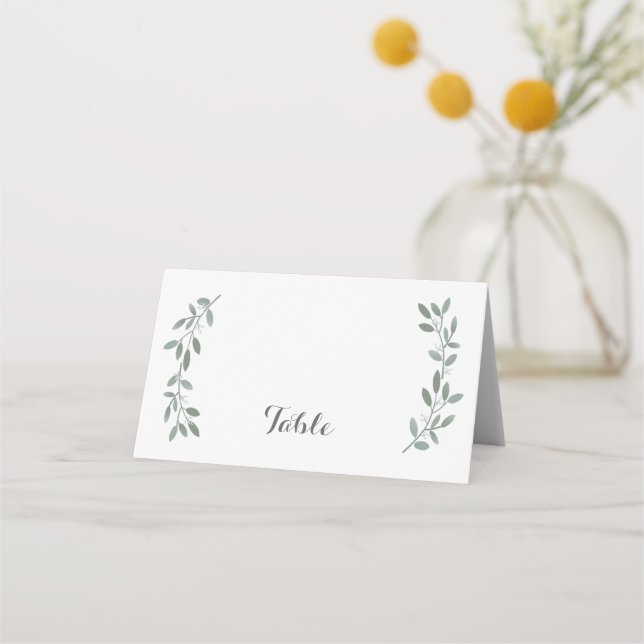 Elegant Eucalyptus Bröllop Suite Bord Placecard Placeringskort (Framsida)