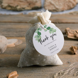 Elegant Eucalyptus Bröllop Tack Calligraphy Gåvor Etiketter