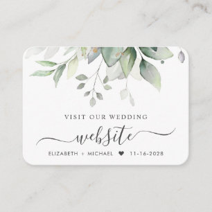 Elegant Eucalyptus Bröllop webbplats QR-kod Tilläggskort