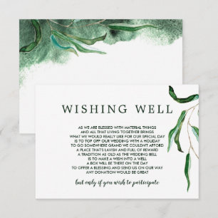 Elegant Eucalyptus Bröllop Wishing well Insert Inbjudningar