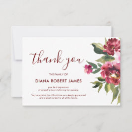 Elegant Eucalyptus Burgundy Typografi Sympati Tack Kort