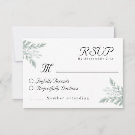 Elegant Eucalyptus Chic Blommigt Vattenfärg Bröllo OSA Kort