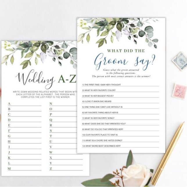 Elegant Eucalyptus Dubbla-Sided Möhippa Game (Skapare uppladdad)