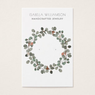 Elegant Eucalyptus Earring Jewelry Visning Cards Visitkort