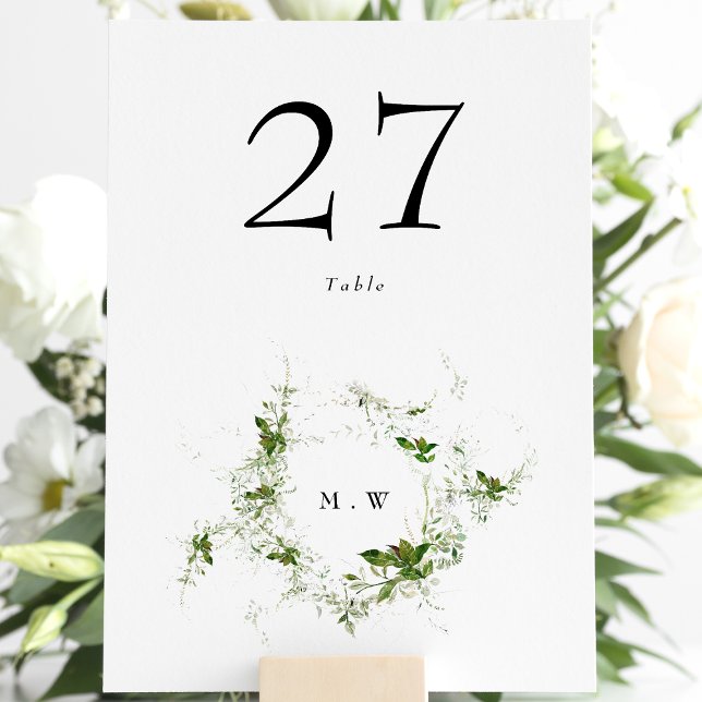 Elegant Eucalyptus Elegant av utandning Monogram B Bordsnummer (Skapare uppladdad)