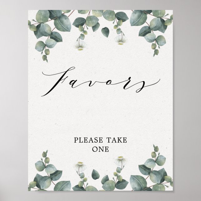Elegant Eucalyptus Favorittecken Poster (Framsidan)