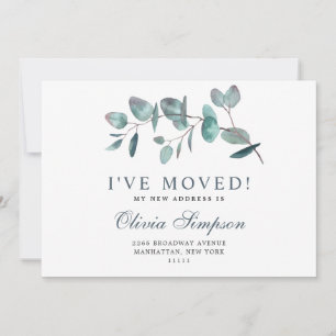 Elegant Eucalyptus Flytta Announcement Cards Meddelande