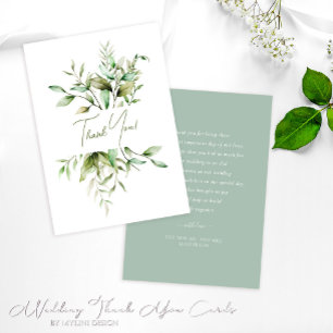 Elegant Eucalyptus Foliage Botanical Bröllop Tack Kort