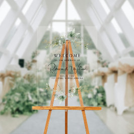 Elegant Eucalyptus Foliage Bröllop Välkommen