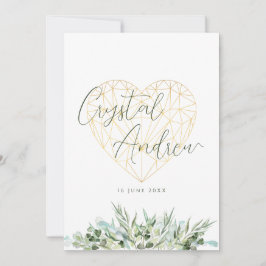 Elegant Eucalyptus Foliage Hjärtat Formellt Bröllo Inbjudningar