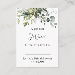 Elegant Eucalyptus Gift Möhippa VISNING SHOWER Tilläggskort