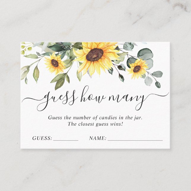 Elegant Eucalyptus gissar hur många Kisses-spelkor Visitkort (Framsida)