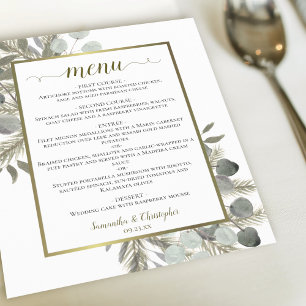 Elegant Eucalyptus & Gräs Budget Bröllop Menu