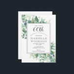 Elegant Eucalyptus Greenery 60:e födelsedagen Inbjudningar<br><div class="desc">En 60:e födelsedagsfest inbjudan-elegant som innehåller botaniska eukalyptus grey tillsammans med en klassisk,  graverad stil öppen typografi av ansikte.</div>
