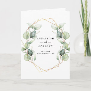 Elegant Eucalyptus Greenery All i One Bröllop Inbjudan