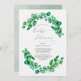 Elegant Eucalyptus Greenery Baby Shower Inbjudningar
