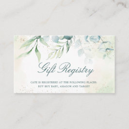 Elegant Eucalyptus Greenery Baby Shower Registry Tilläggskort