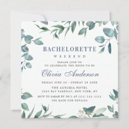 Elegant Eucalyptus Greenery Bachelorette Helg Inbjudningar