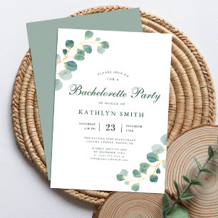 Elegant Eucalyptus Greenery Bachelorette Party Inbjudningar