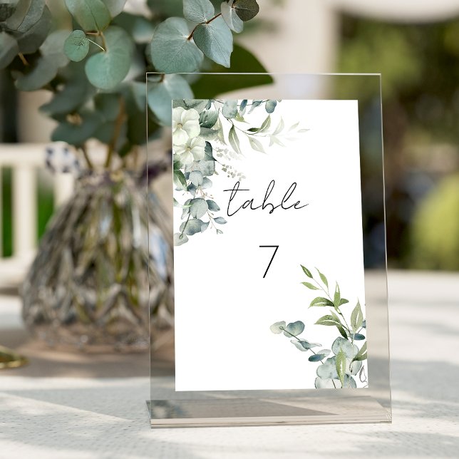 Elegant Eucalyptus Greenery Bordsnummer (Skapare uppladdad)