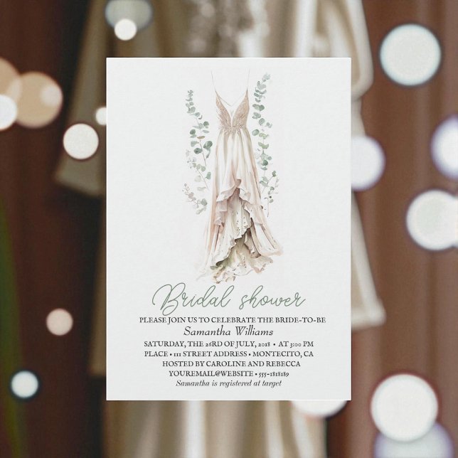 Elegant Eucalyptus Greenery Bridal Shower  Inbjudningar (Skapare uppladdad)