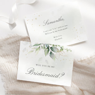 Elegant Eucalyptus Greenery Bridesmaid Frieri Inbjudningar